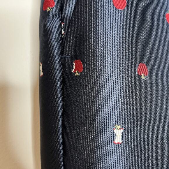 Talbots Apple Embroidered Pants Womens Size 12 Fruit Preppy Fall Teacher Twee - Picture 3 of 8